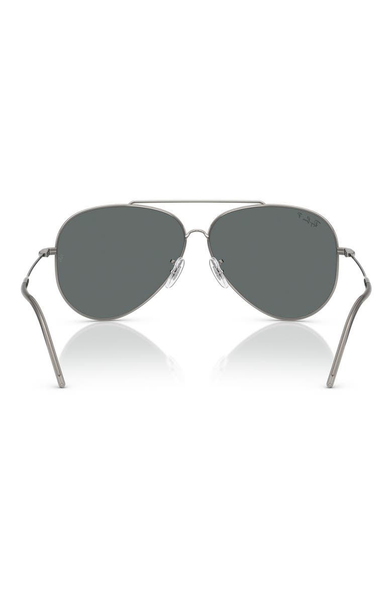 Reverse 62mm Oversize Aviator Sunglasses, Alternate, color, GUNMETAL