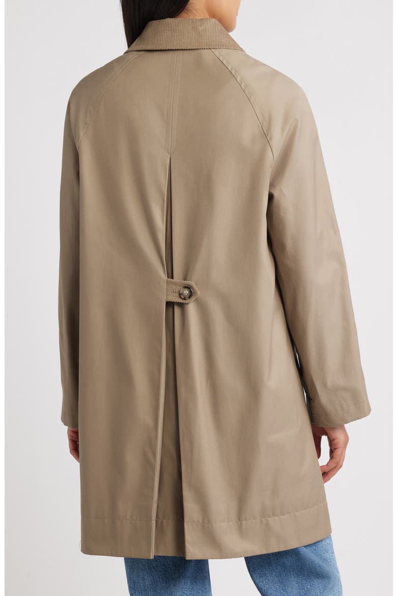 Corduroy Collar Raincoat, Alternate, color, SAND