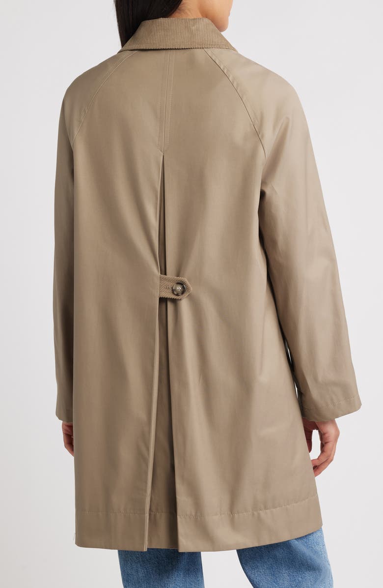 Sam Edelman Corduroy Collar Raincoat, Alternate, color, Sand