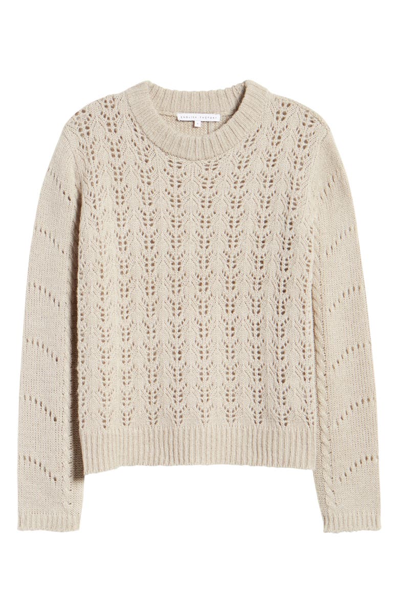 English Factory Pointelle Knit Sweater, Alternate, color, 