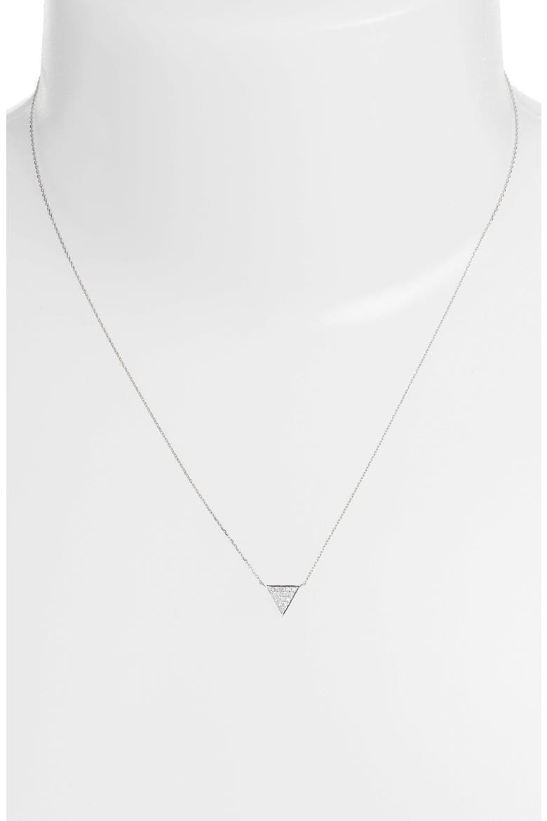 'Emily Sarah' Diamond Triangle Pendant Necklace, Alternate, color, WHITE GOLD