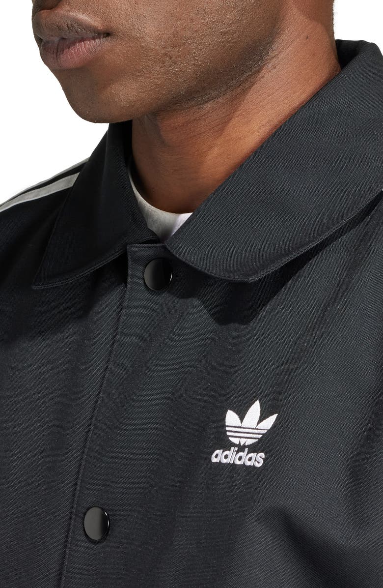 adidas Adicolor 3-Stripes Recycled Polyester Coach's Jacket, Alternate, color, Black