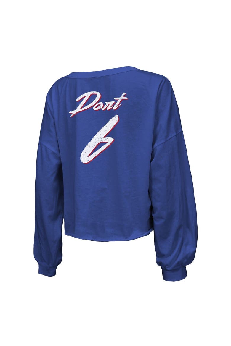 Women's Majestic Threads Jaxson Dart Royal New York Giants Script Name & Number Long Sleeve T-Shirt, Alternate, color, Royal