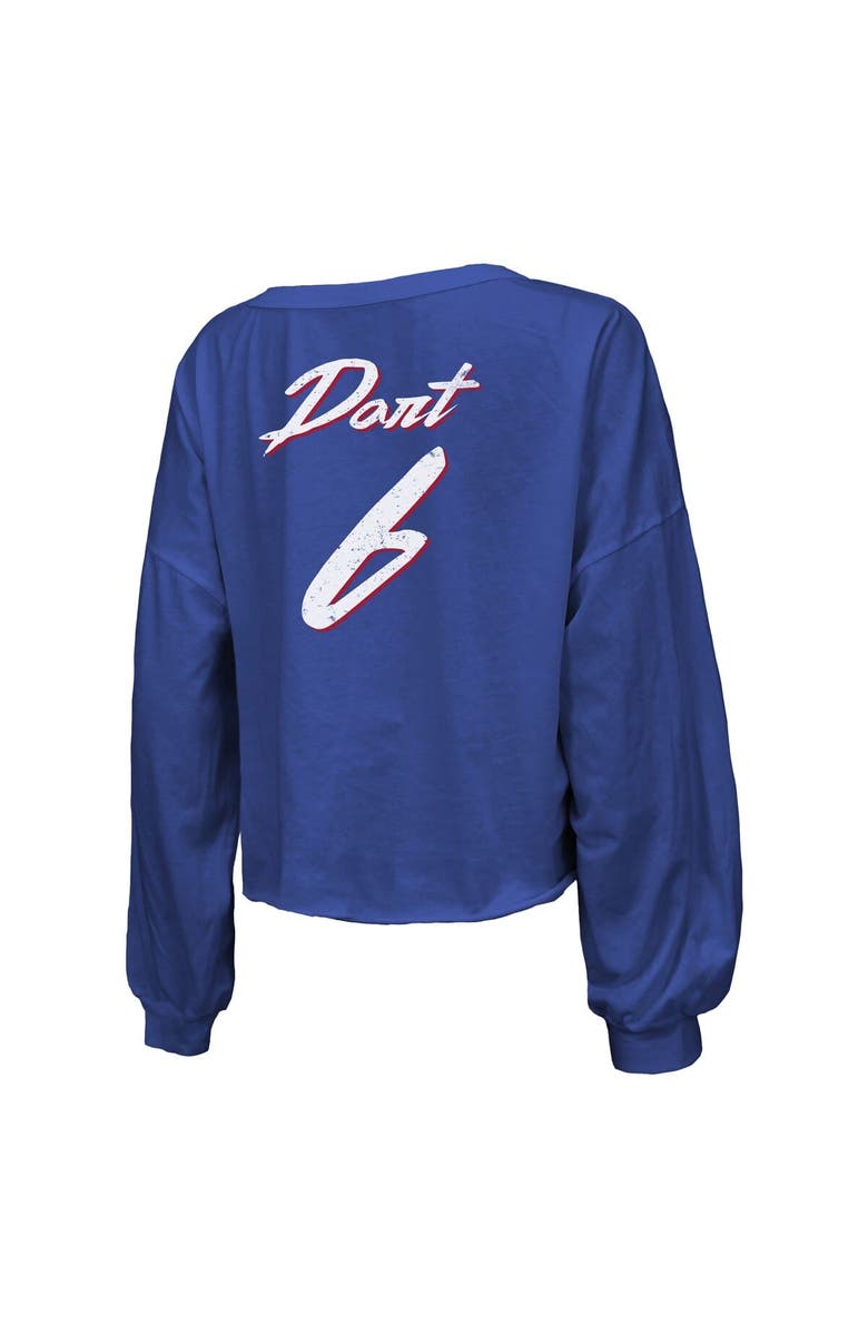 Majestic Threads Women's Majestic Threads Jaxson Dart Royal New York Giants Script Name & Number Long Sleeve T-Shirt, Alternate, color, Royal