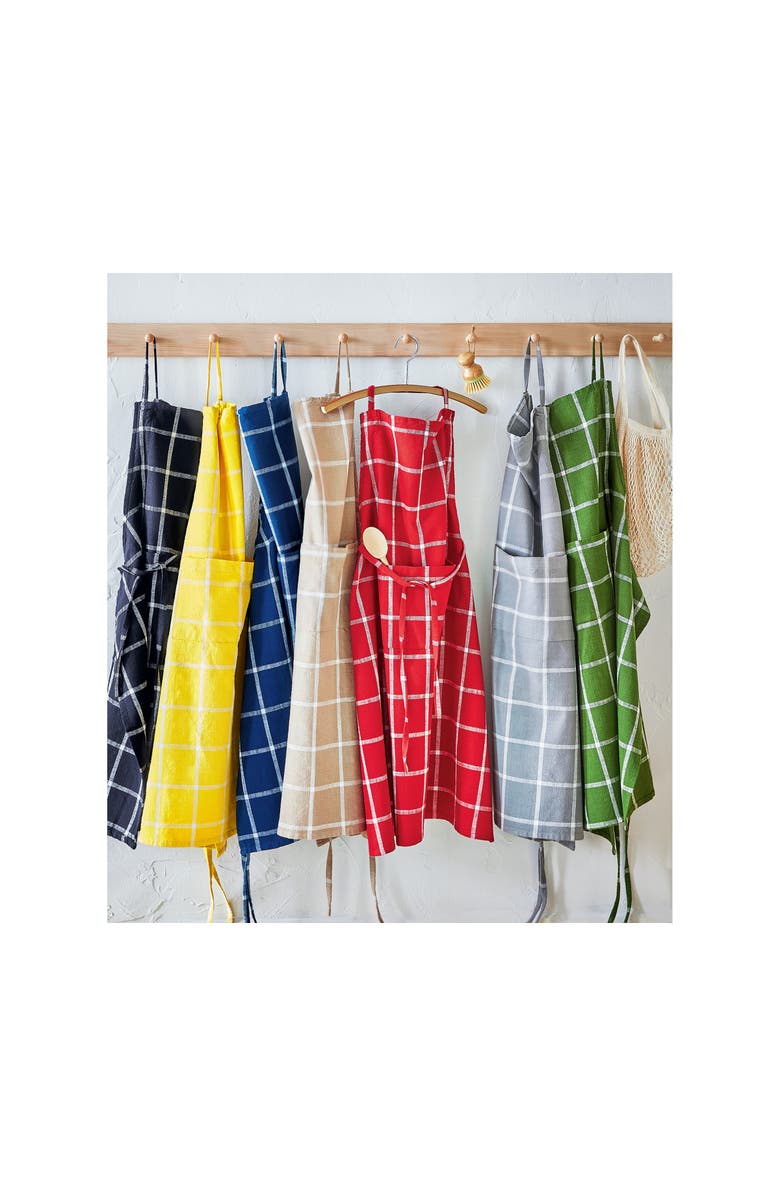 tag Classic Check Slub Bib Apron Large Pocket Waist Tie Yellow, Alternate, color, Yellow