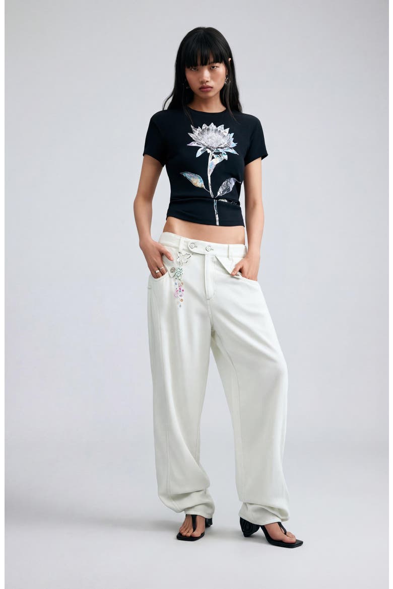 Flower Graphic T-Shirt, Alternate, color, BLACK