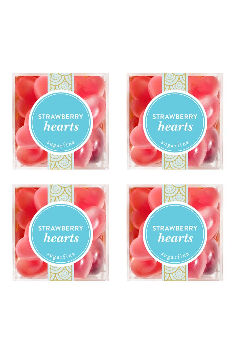 Strawberry Hearts Set of 4 Candy Cubes, Main, color, BLUE