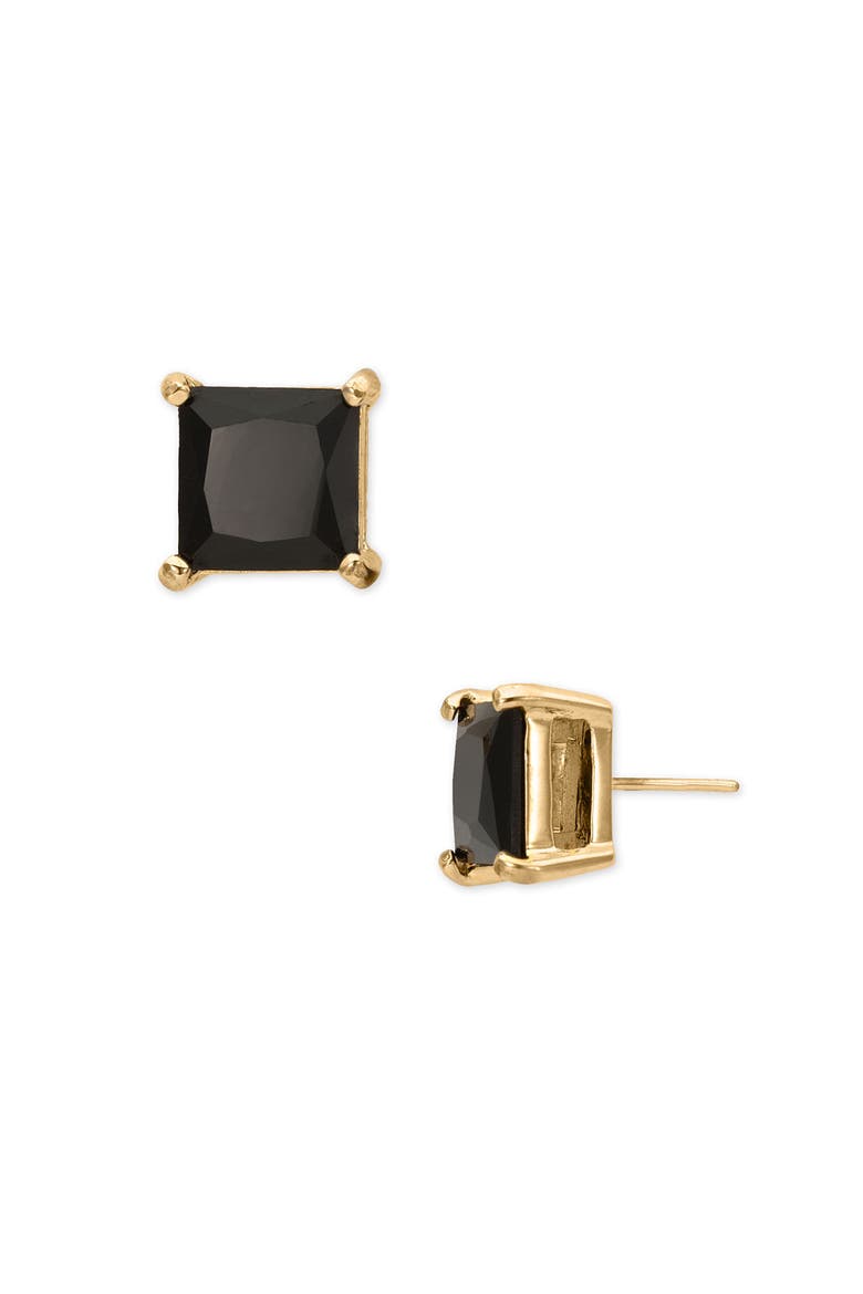 'sweet nothings' square stud earrings, Main, color, BLACK