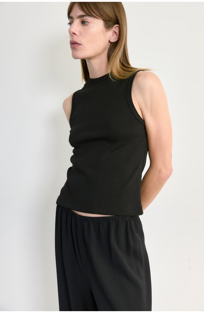 Almina Concept Classic Round Neck Tank, Main, color, Black
