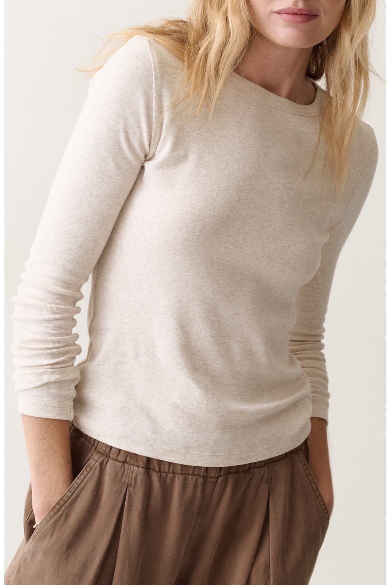 Mini Ribbed Crewneck Tee, Main, color, OATMEAL