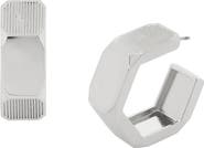 AllSaints Textured Medium Hexagon Hoop Earrings