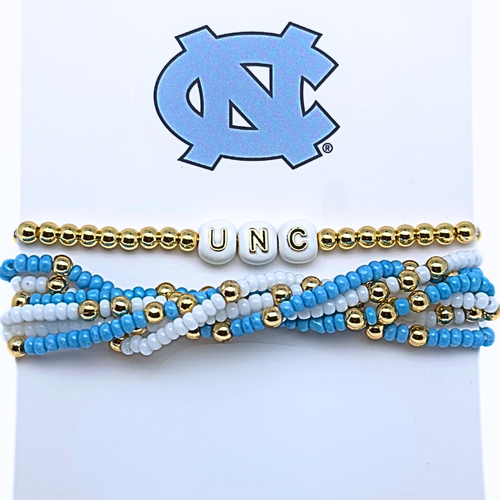 Color Shout North Carolina Lucky 7 Bracelet Set In Blue
