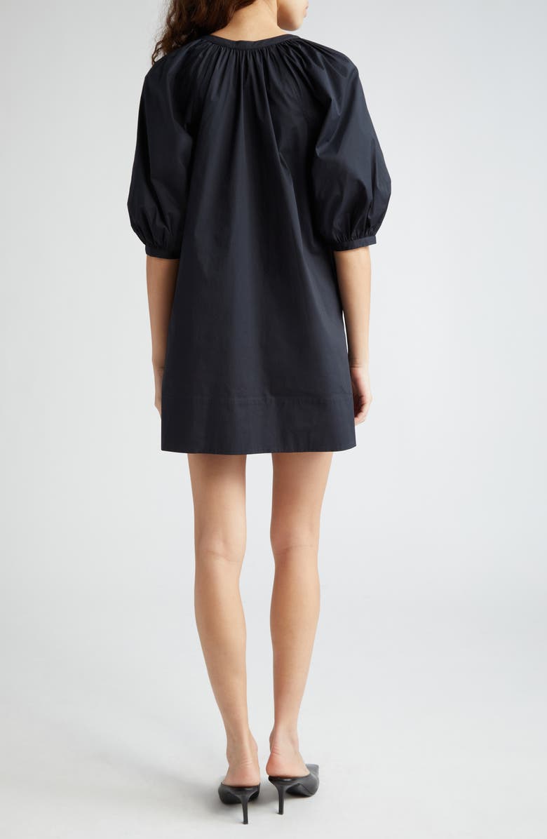 STAUD Vincent Stretch Cotton Mini Shirtdress, Alternate, color, Black