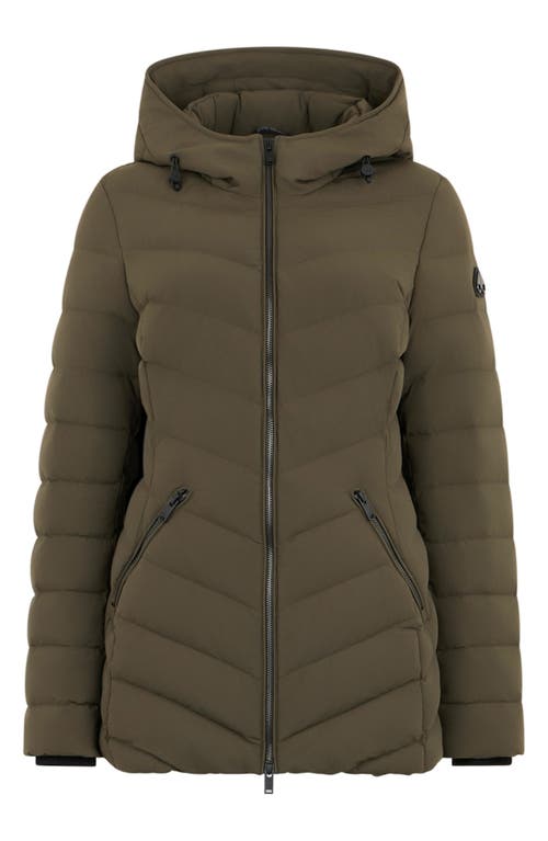 Moose Knuckles Rockcliff 5 Water Repellent Hooded 800 Fill Power Down Puffer Jacket In Green