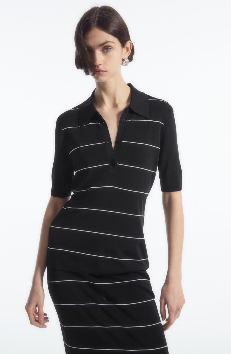 COS Stripe Polo Sweater, Alternate, color, 