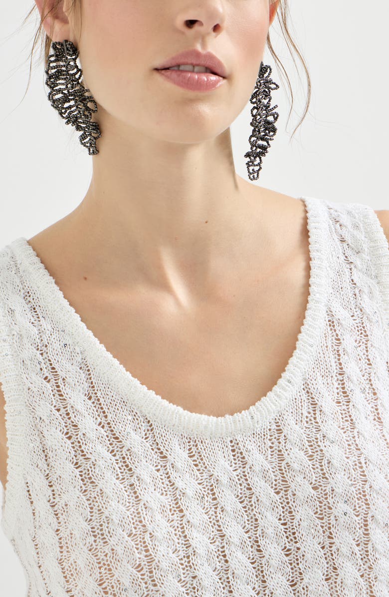 Brunello Cucinelli Dazzling cable top, Alternate, color, White