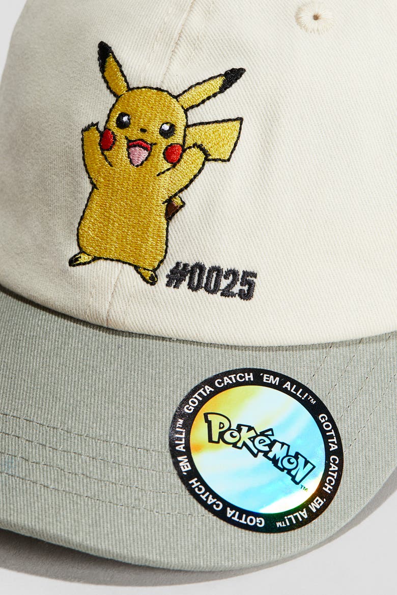 Motif-detail Cotton Cap, Alternate, color, Beige/Pokémon