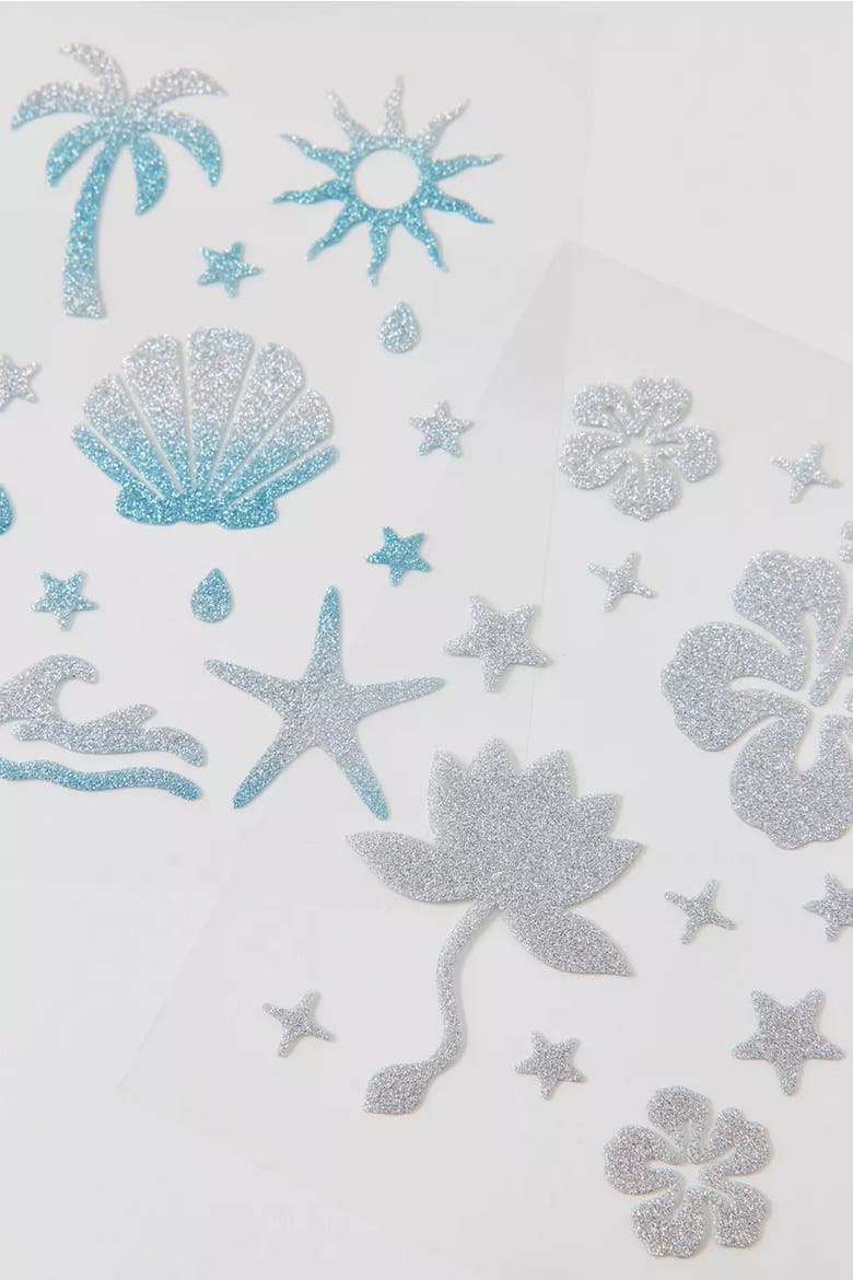 Coastal Vibe Sun Tan Stickers, Alternate, color, Blue