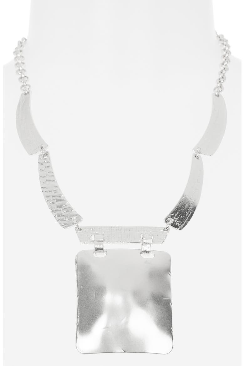 Square Pendant Necklace, Alternate, color, SILVER
