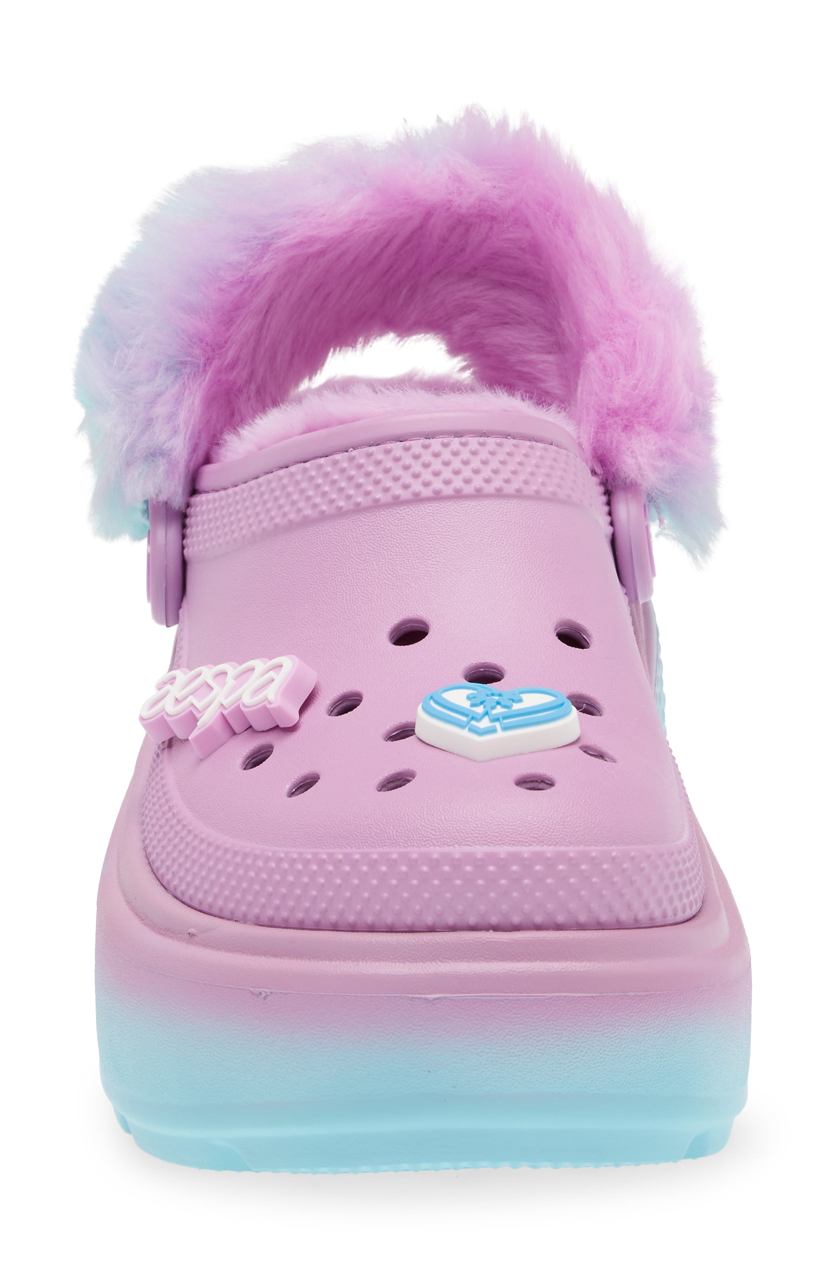CROCS x Aespa Stomp Faux Fur Lined Clog, Alternate, color, 