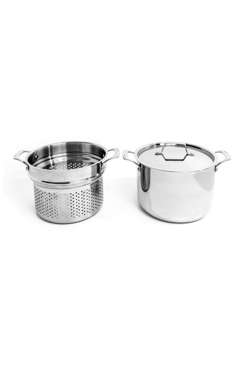 Professional Straight 3-Piece Stainless Steel Cookware Set, Main, color, SILVER