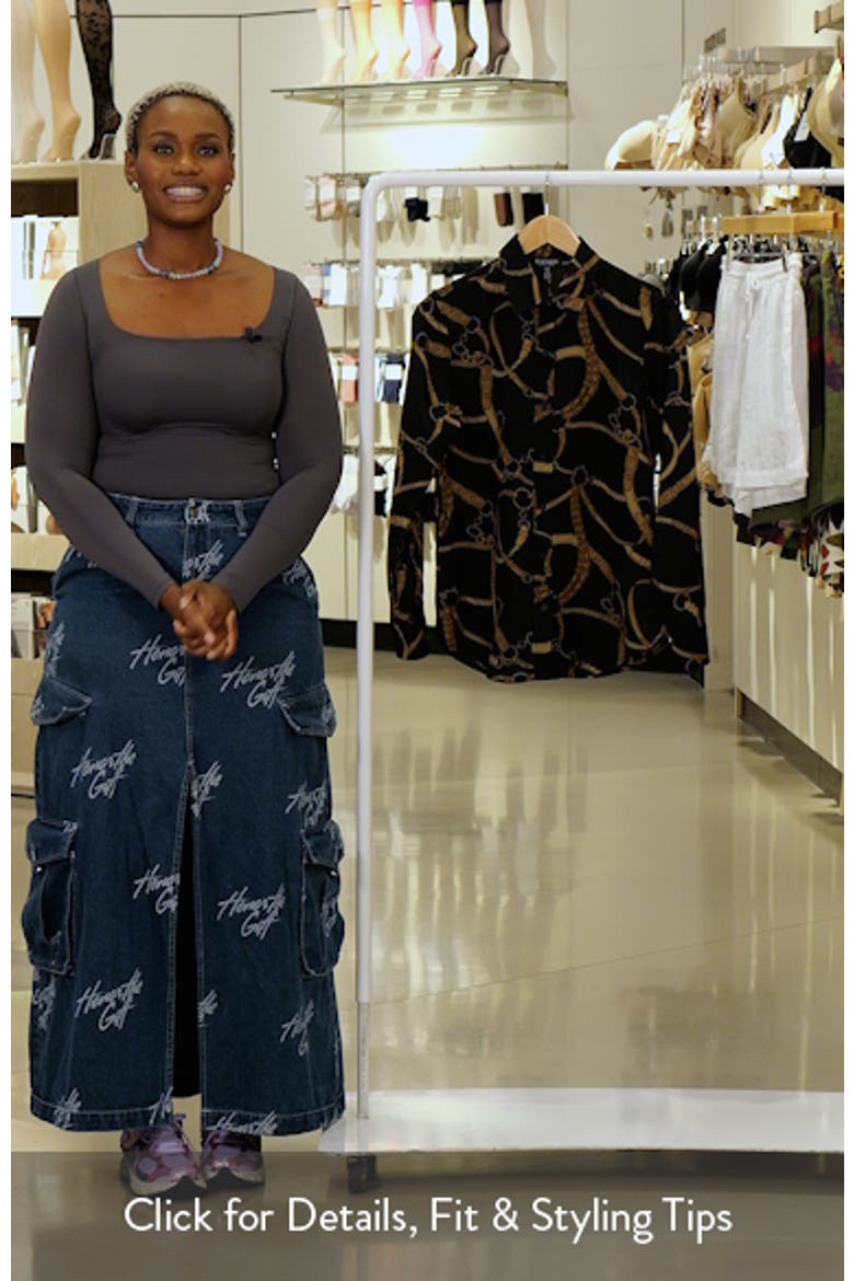 Belting Print Crêpe de Chine Button-Up Shirt video