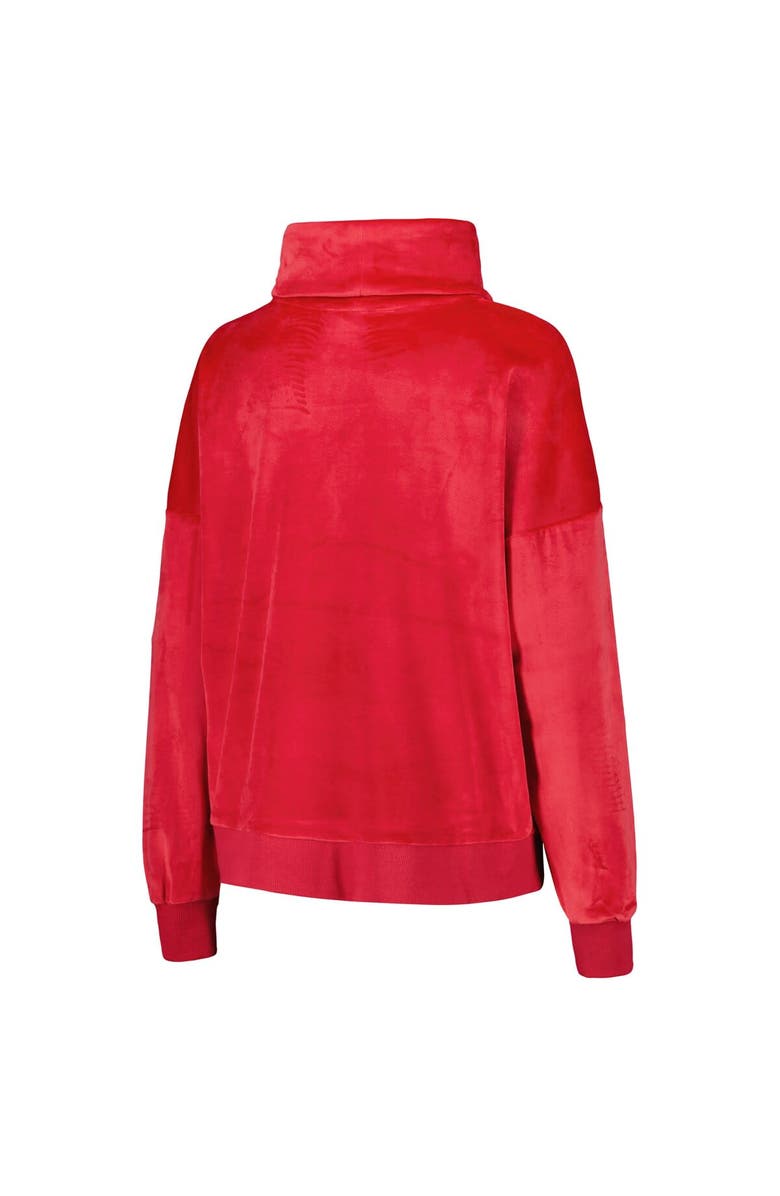 DKNY SPORT Women's DKNY Sport  Red Tampa Bay Buccaneers Deliliah Rhinestone Funnel Neck Pullover Sweatshirt, Alternate, color, Red