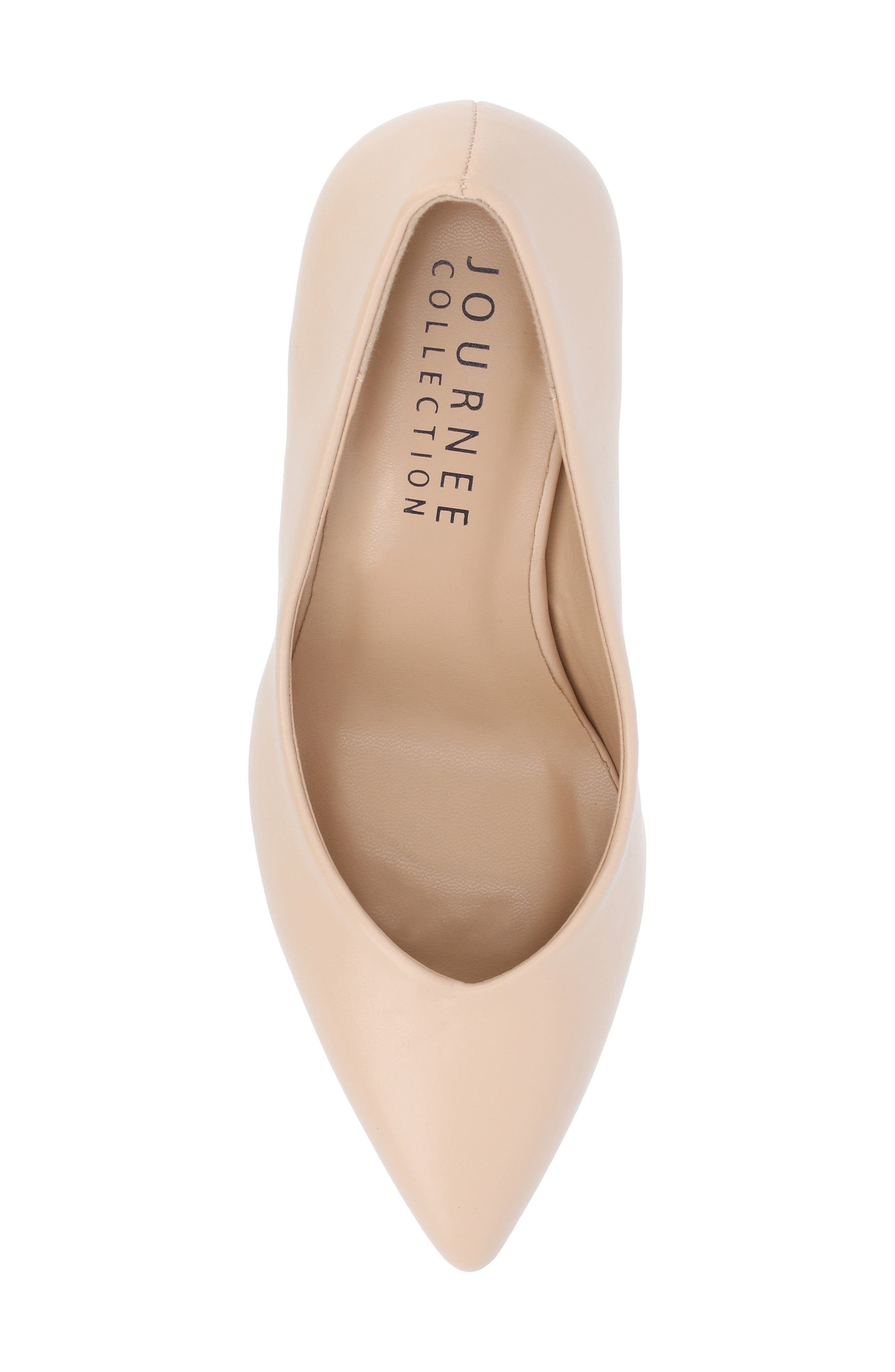 Journee Collection Gabriella SuperNatural Shades Slip On Pointed Toe Pump, Alternate, color, Vanilla