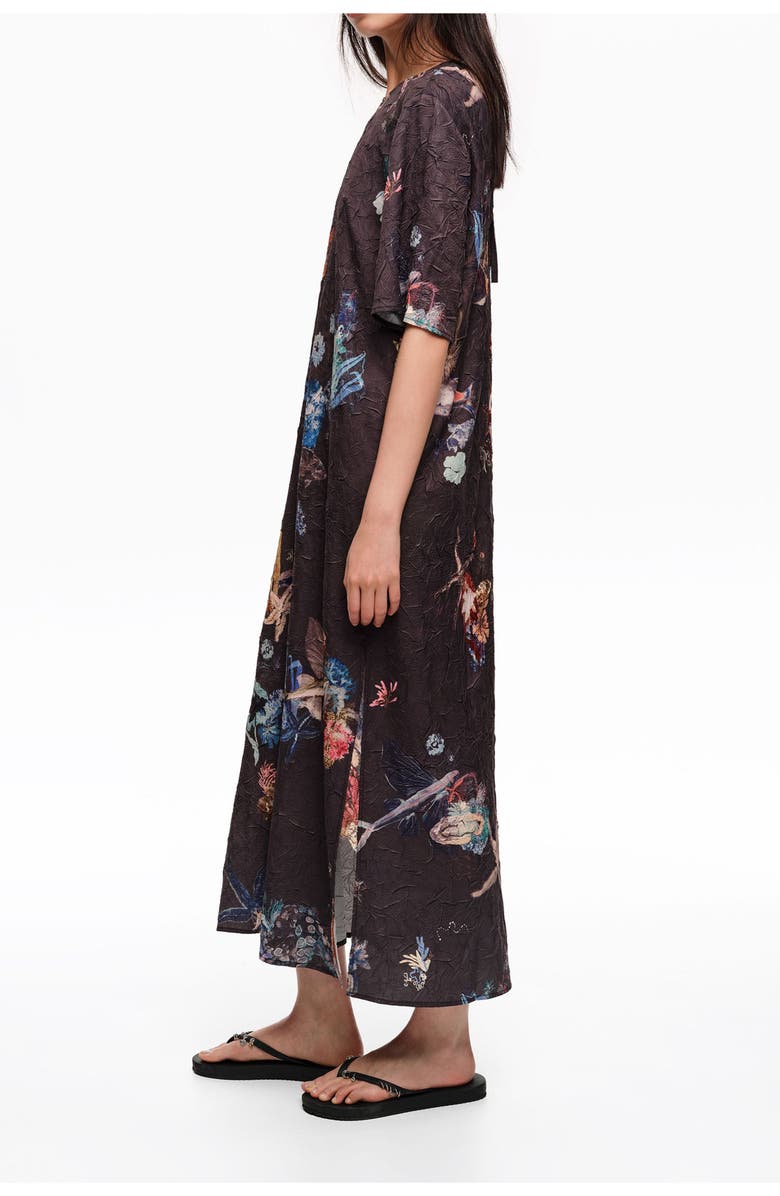 Bimba y Lola Wrinkled Knit Midi Dress, Alternate, color, Seabed Anthracite