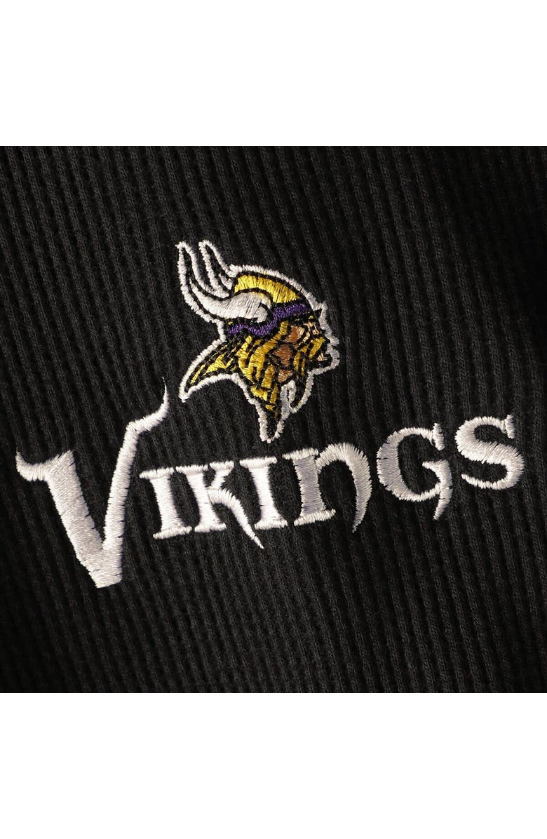 DUNBROOKE Men's Dunbrooke Black Minnesota Vikings Logo Maverick Thermal Henley Long Sleeve T-Shirt, Alternate, color, Black