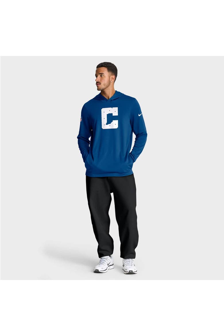 Men's Nike Royal Indianapolis Colts Sideline Option Read Dri-FIT Long Sleeve Hoodie T-Shirt, Alternate, color, Royal