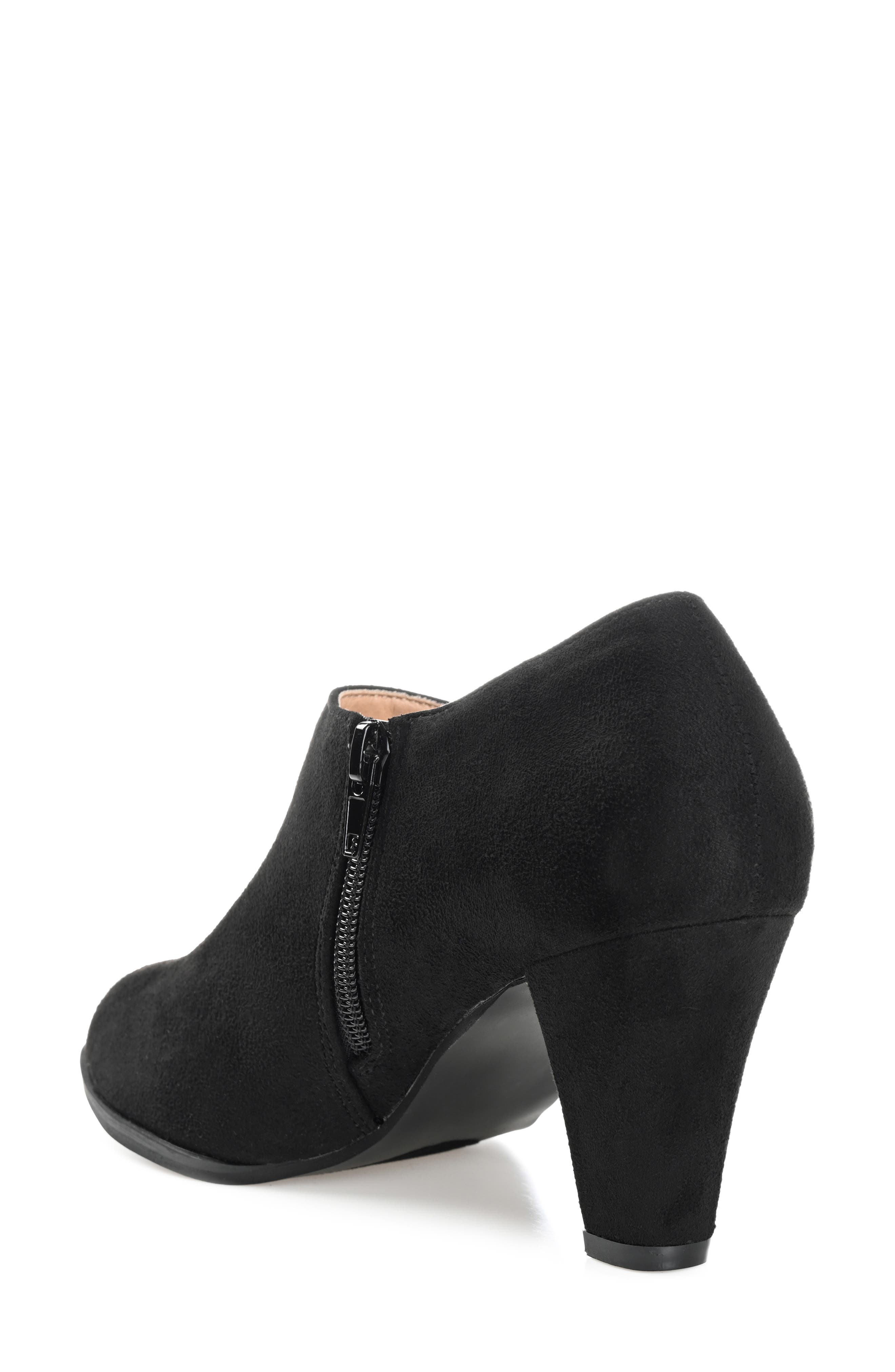 Journee Collection Sanzi Heeled Ankle Bootie, Alternate, color, Black