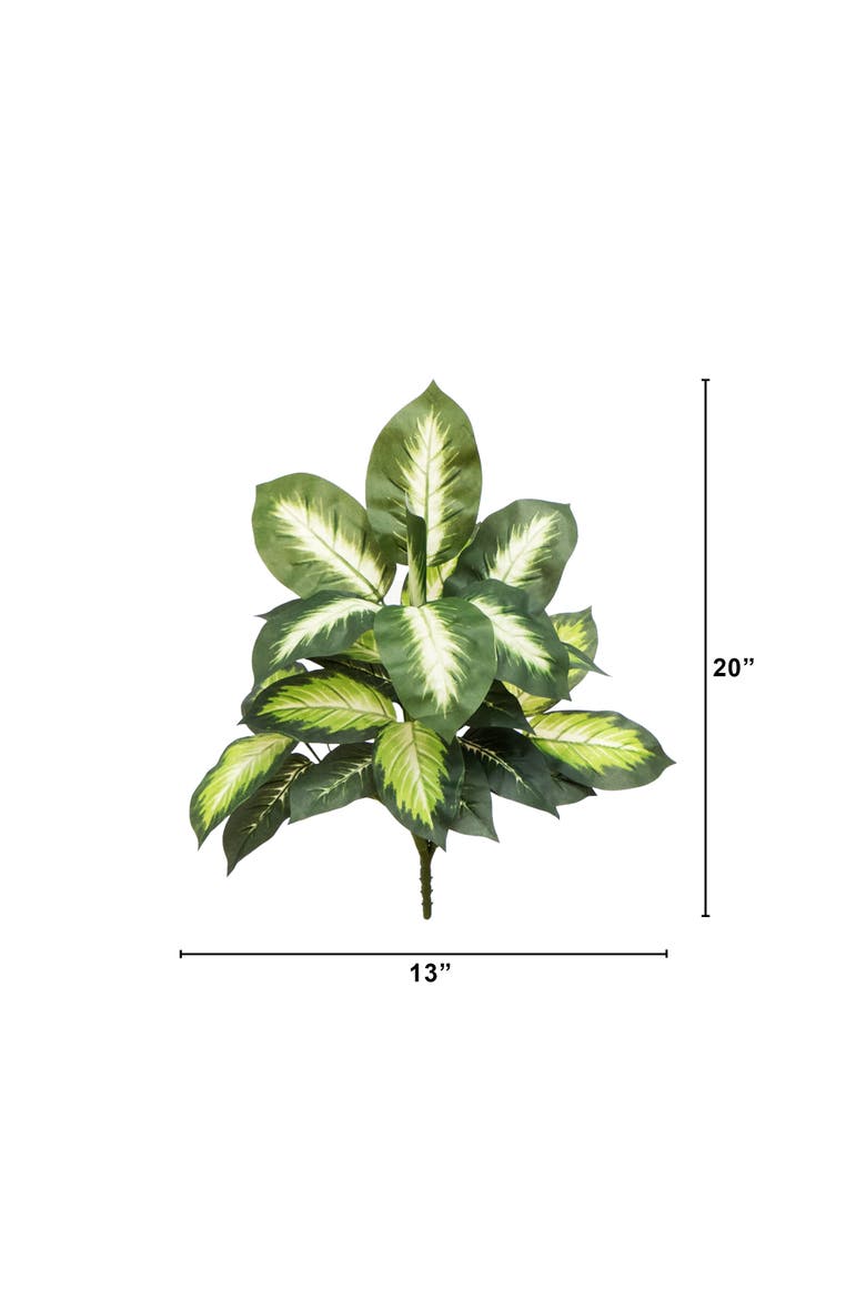 20-in Artificial Golden Dieffenbachia Plant - Set of 6, Alternate, color, Green