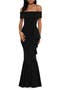 Cascade Ruffle Off the Shoulder Mermaid Gown