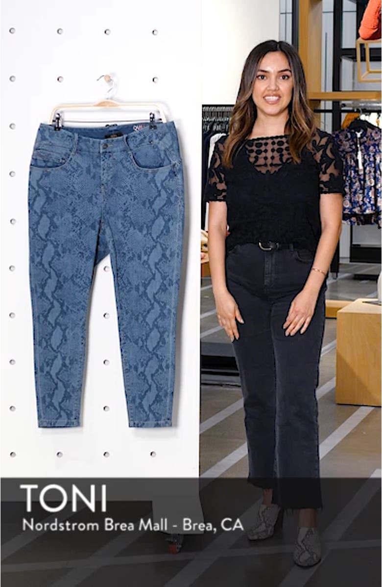 Snake Print Ankle Skinny Jeans, sales video thumbnail