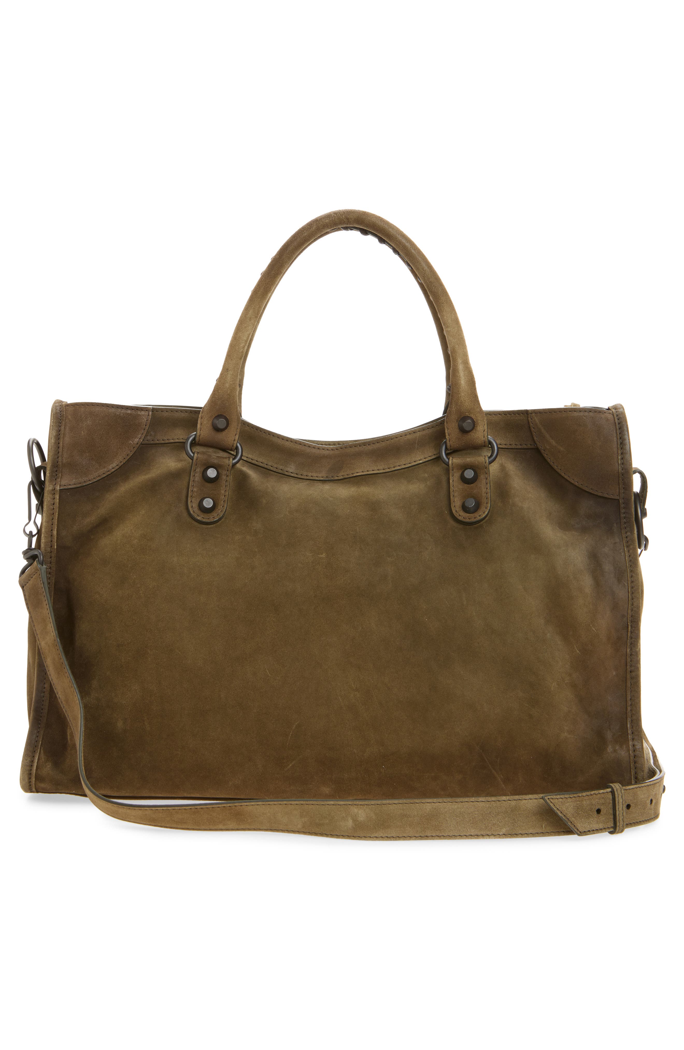 Balenciaga Medium Le City Suede Satchel, Alternate, color, 