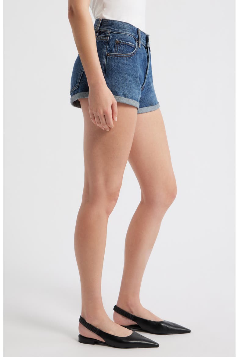 The Darling Cuffed Denim Shorts, Alternate, color, HONEYBEE