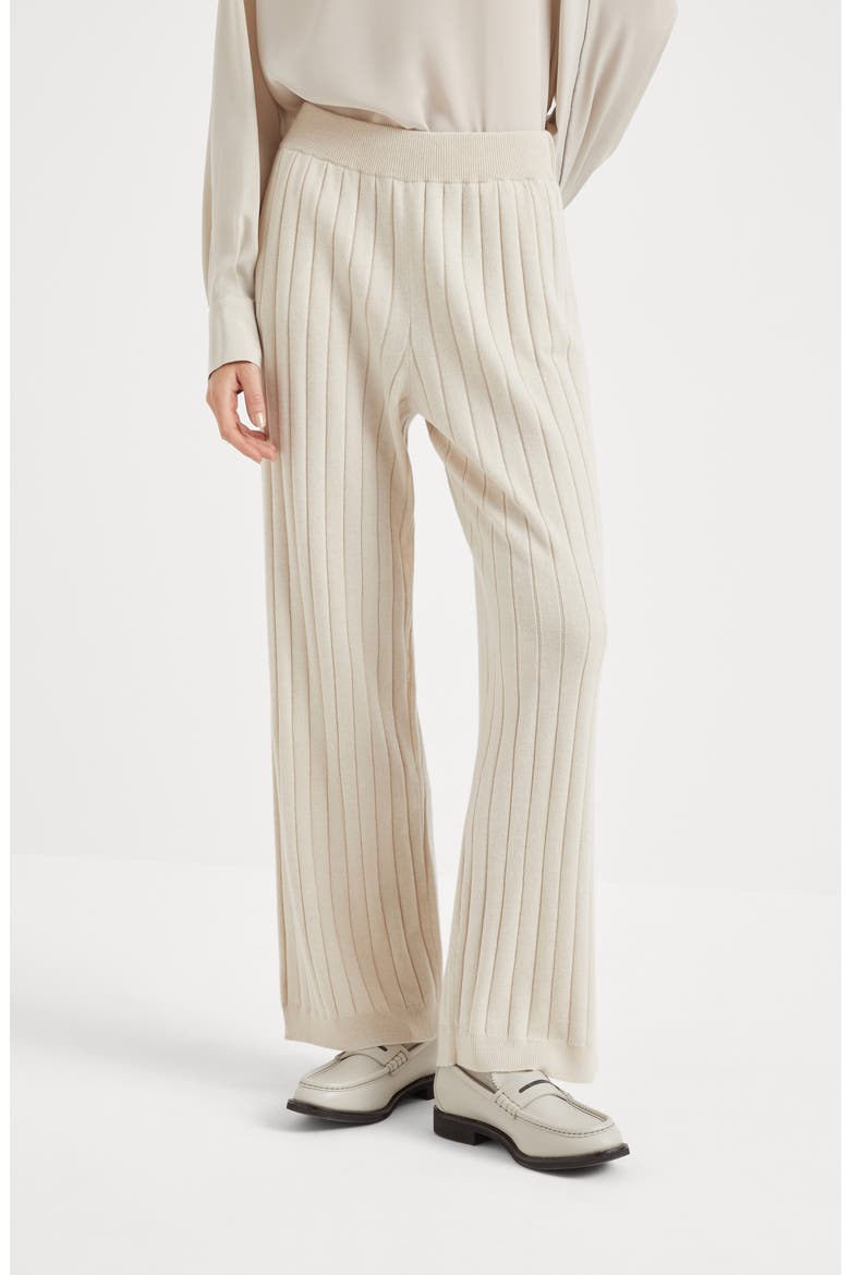 Cashmere knit trousers, Alternate, color, Beige