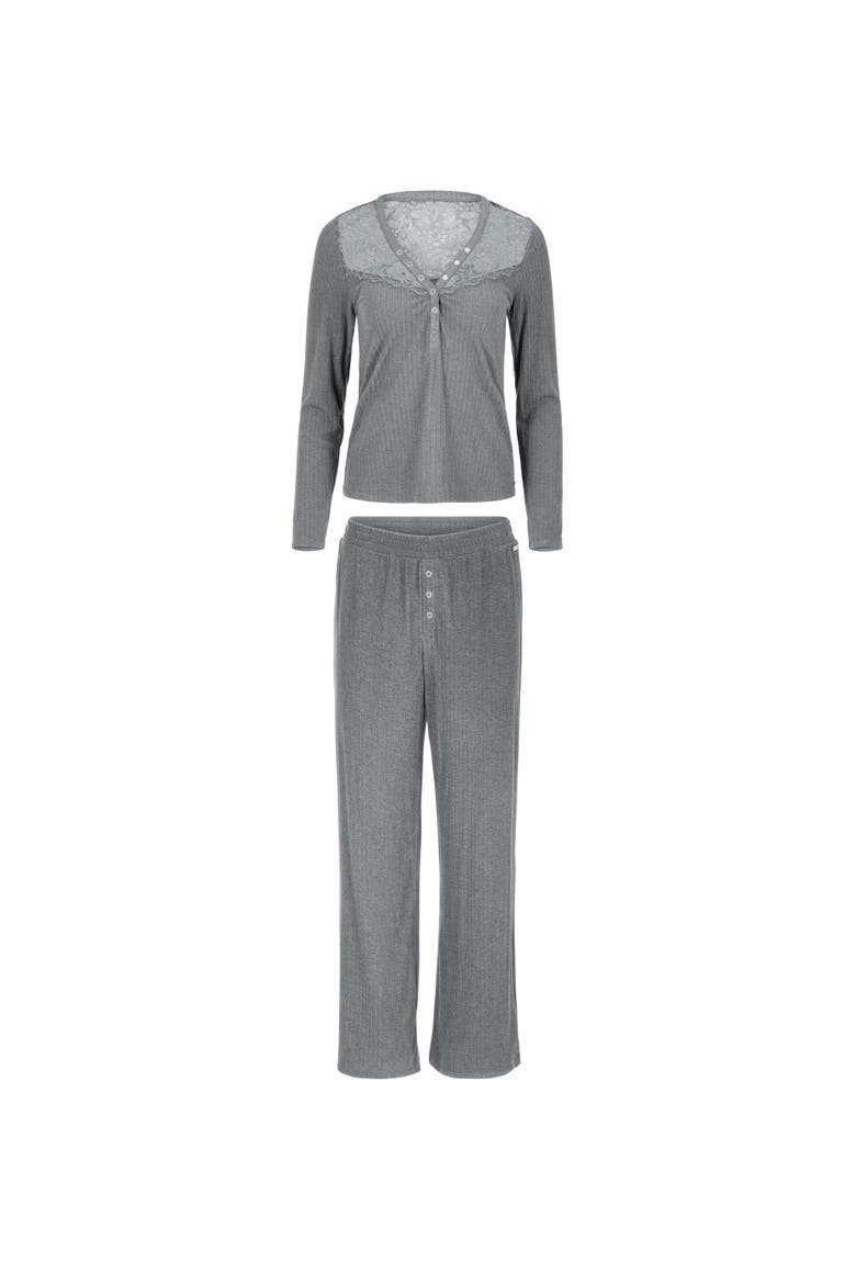 Zahra Pajama Lounge Set, Alternate, color, Dark grey