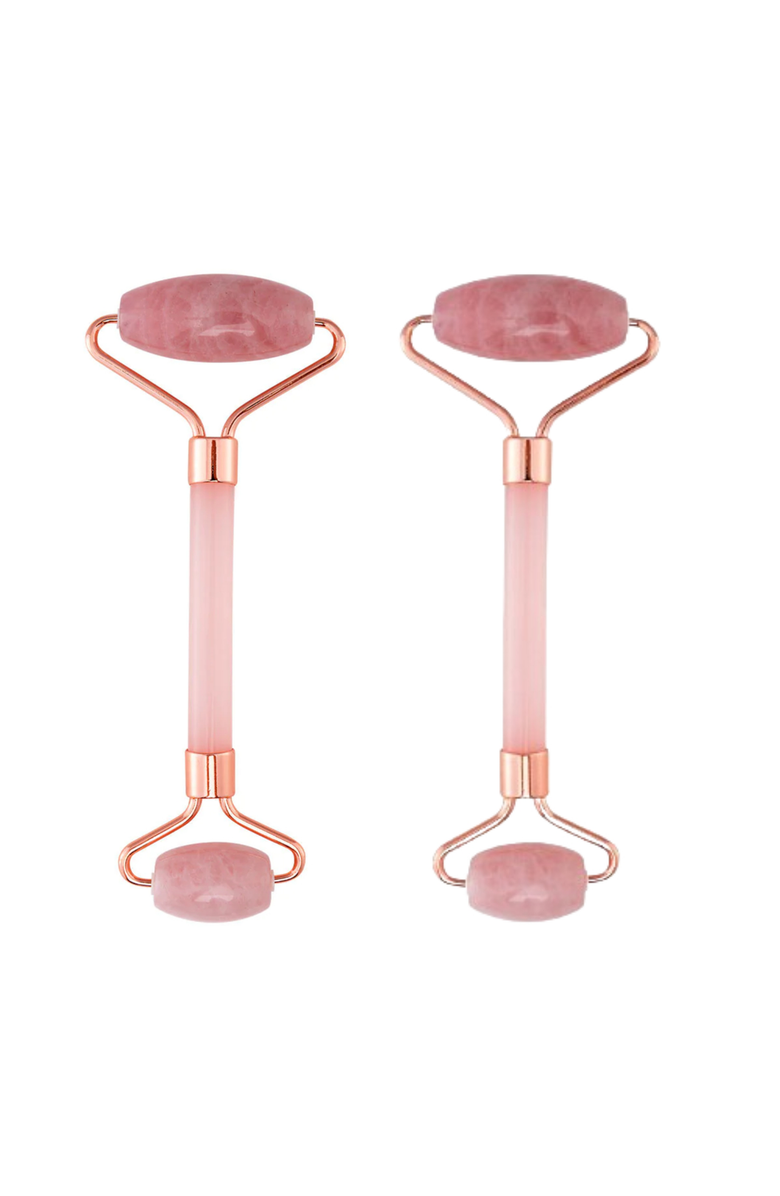 Lovery Rose Quartz Facial Roller 2-Pack, Main, color, Light Pink / Rose Gold