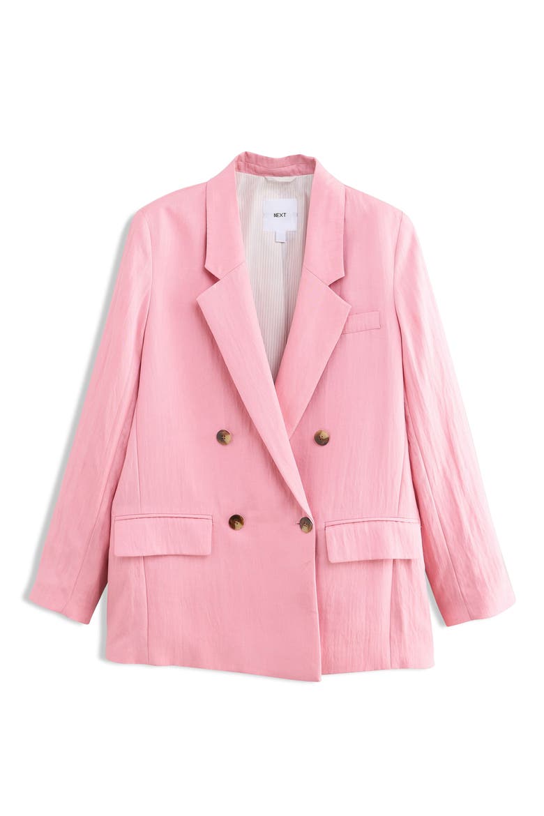 Tailored Double Breasted Blazer, Alternate, color, PINK