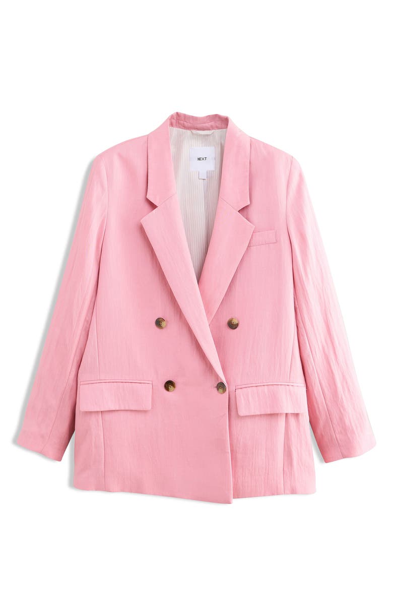 NEXT Tailored Double Breasted Blazer, Alternate, color, Pink