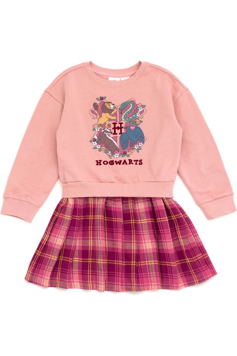 Fleece Pleated Sweatshirt Dress
