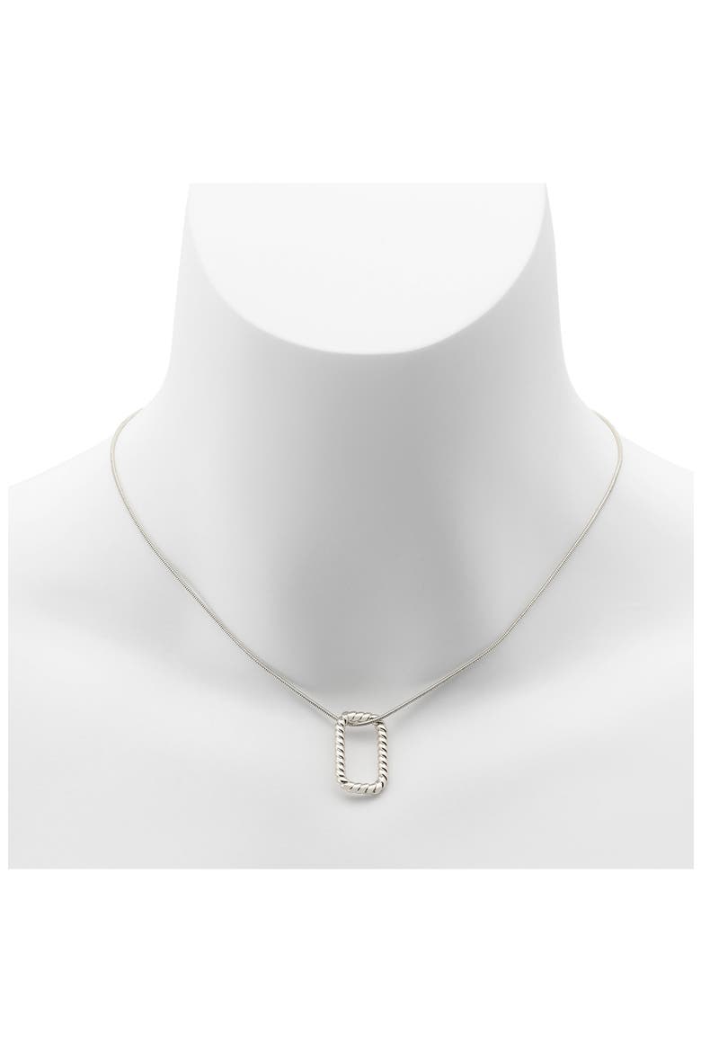 Rope Hexagonal Pendant Necklace, Alternate, color, RHODIUM