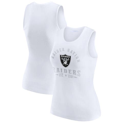 Women's WEAR by Erin Andrews  White Las Vegas Raiders Ribbed Graphic Tank Top