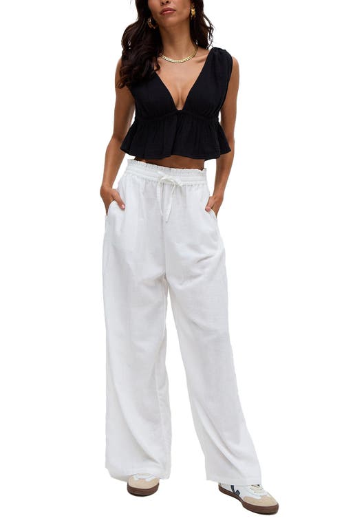 Raffya Paulina Wide Leg Trouser In White