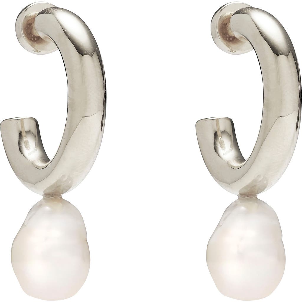 Lady Grey Isla Cultured Pearl Drop Earrings In Silver