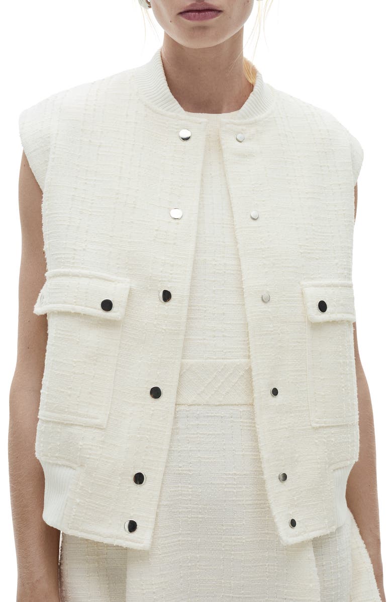 MANGO Tweed Cargo Vest, Main, color,