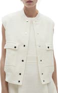 MANGO Tweed Cargo Vest