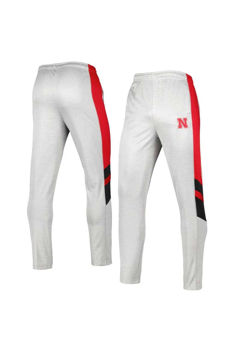 Men's Colosseum Heathered Gray/Scarlet Nebraska Huskers Bushwood Pants, Main, color, Heather Gray